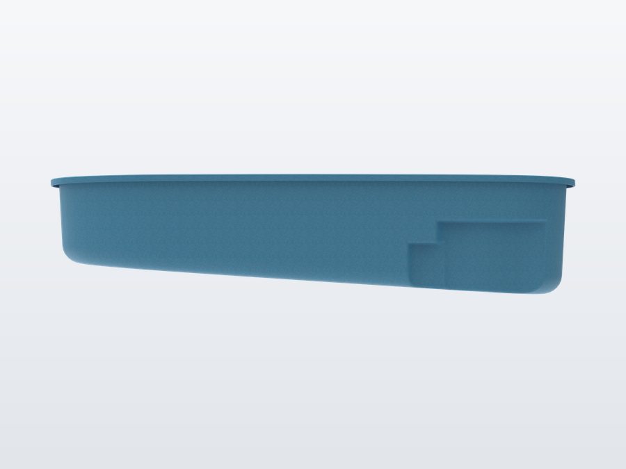 Costa Brava 12'x28' fiberglass pool in Sapphire Blue - Overhead