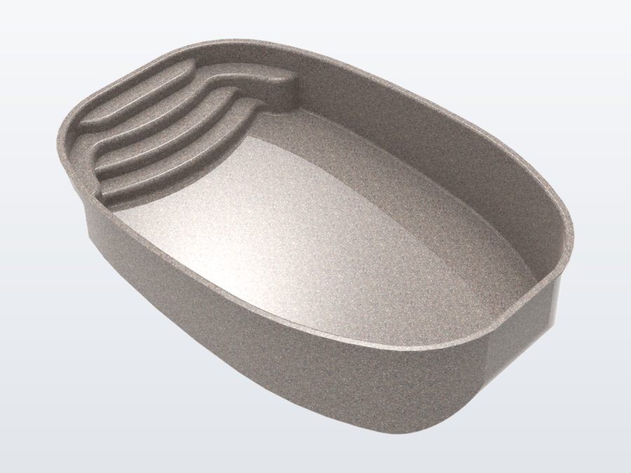 Sundial 13'x20' fiberglass pool in Coastal Bronze - 3/4 view
