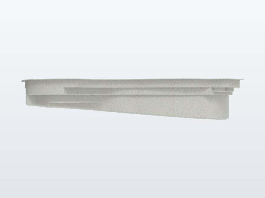 Tigershark 13'x31' fiberglass pool in Arctic White - Side profile