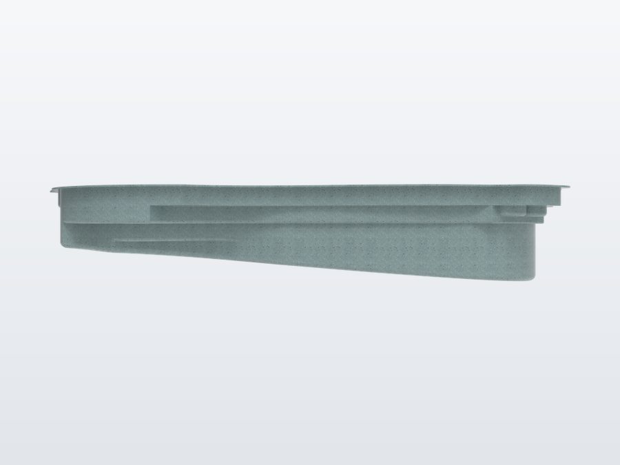Tigershark 13'x31' fiberglass pool in Glacier Blue - Side profile