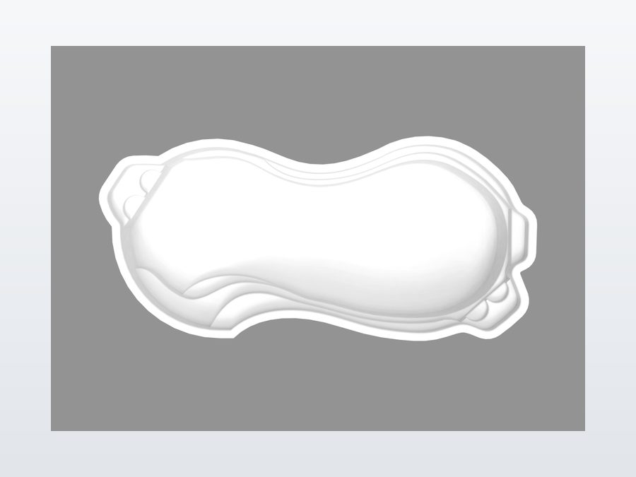 Tigershark 13'x31' fiberglass pool in Snow White - Overhead