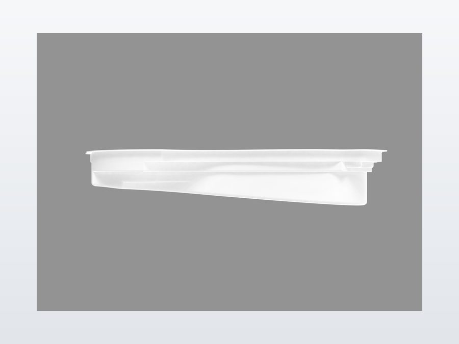 Tigershark 13'x31' fiberglass pool in Snow White - Side profile