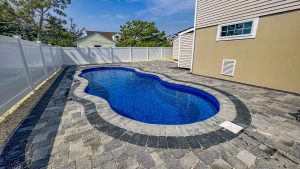 Big 3 fiberglass pool by MGK Pools - real installation photo, installed complete by MGK Pools