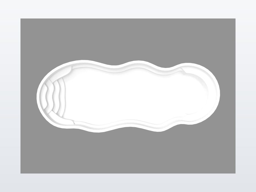 Oasis 13'x33' fiberglass pool in Snow White - Overhead