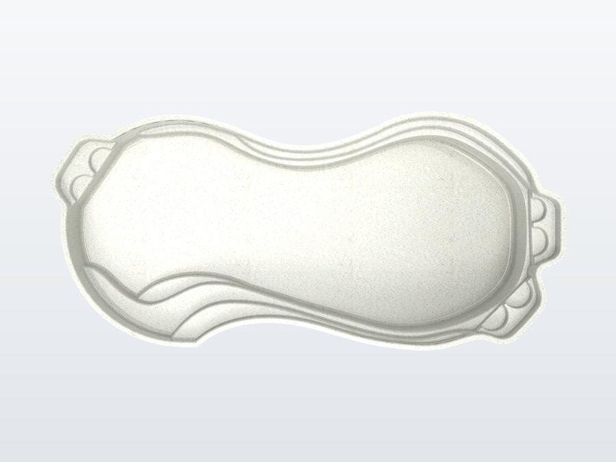 Nassau 15'x32' fiberglass pool in Arctic White - Side profile
