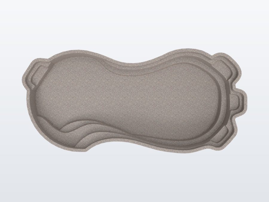 Nassau 15'x32' fiberglass pool in Coastal Bronze - Overhead