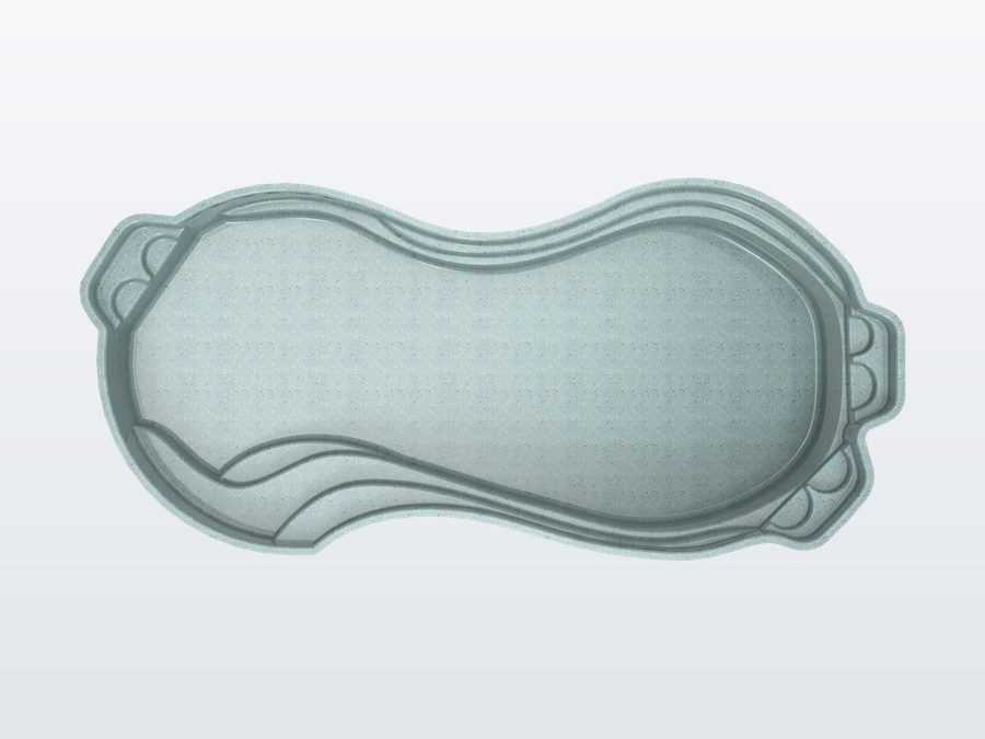 Nassau 15'x32' fiberglass pool in Glacier Blue - Overhead