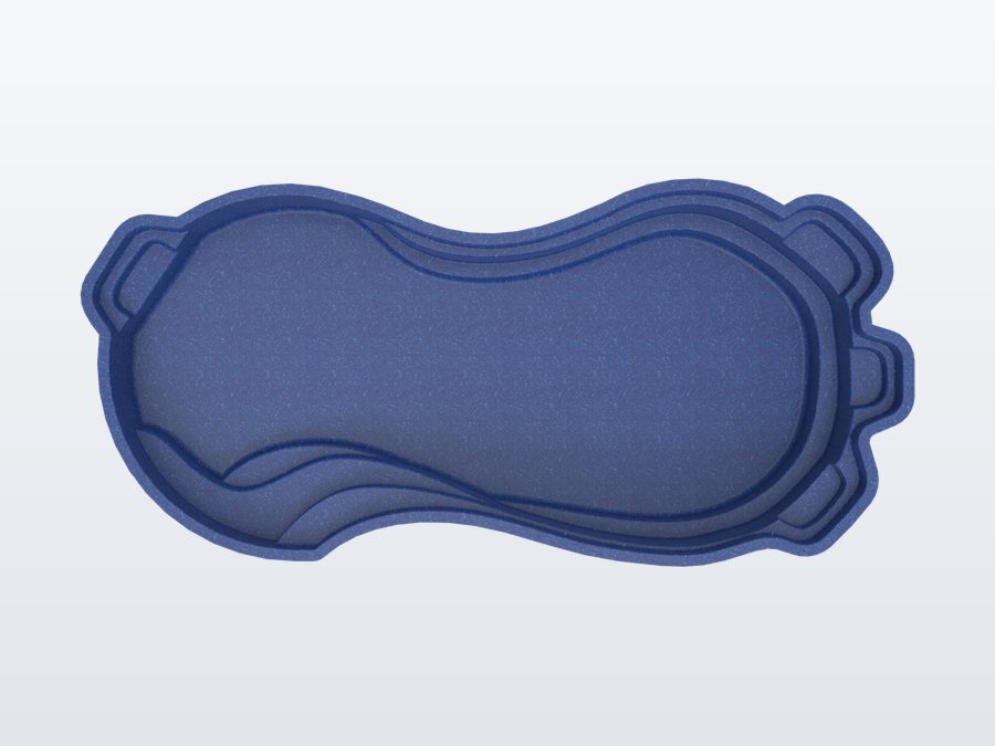 Nassau 15'x32' fiberglass pool in Ocean Blue - Overhead