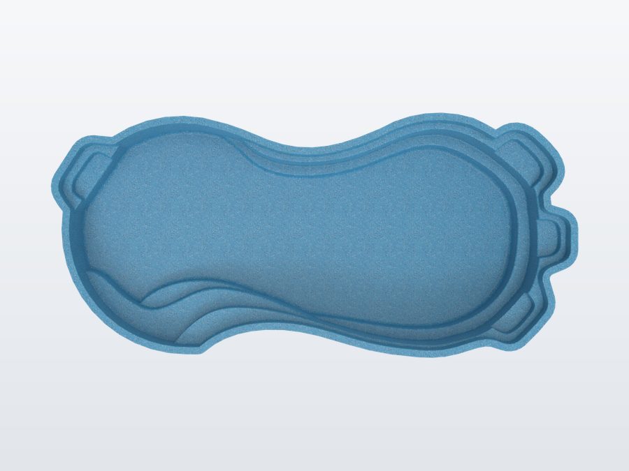 Nassau 15'x32' fiberglass pool in Sapphire Blue - Overhead