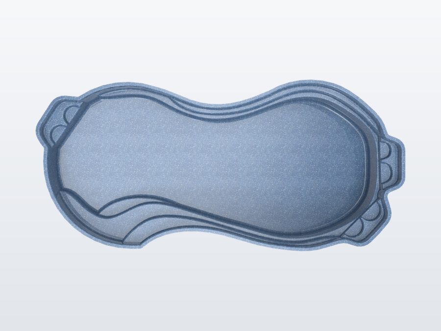 Nassau 15'x32' fiberglass pool in Steel Grey - Overhead