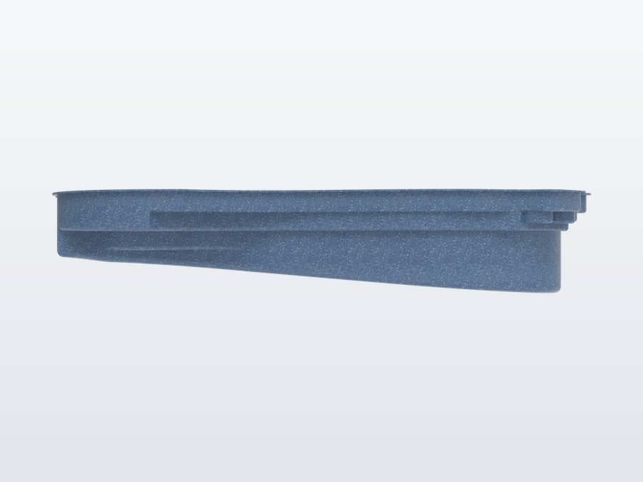 Nassau 15'x32' fiberglass pool in Steel Grey - Side profile