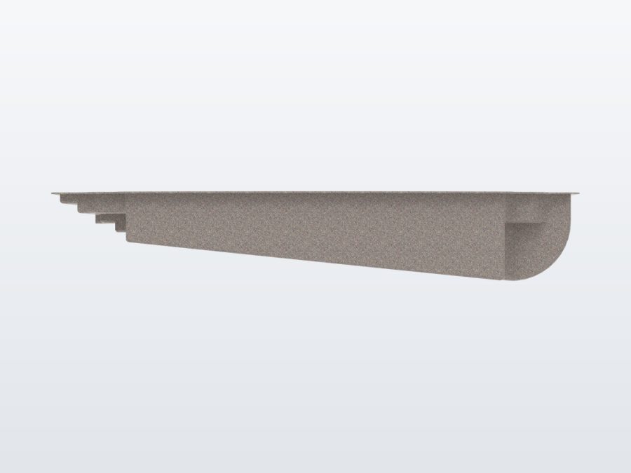 Maui 15'x34' fiberglass pool in Coastal Bronze - Side profile
