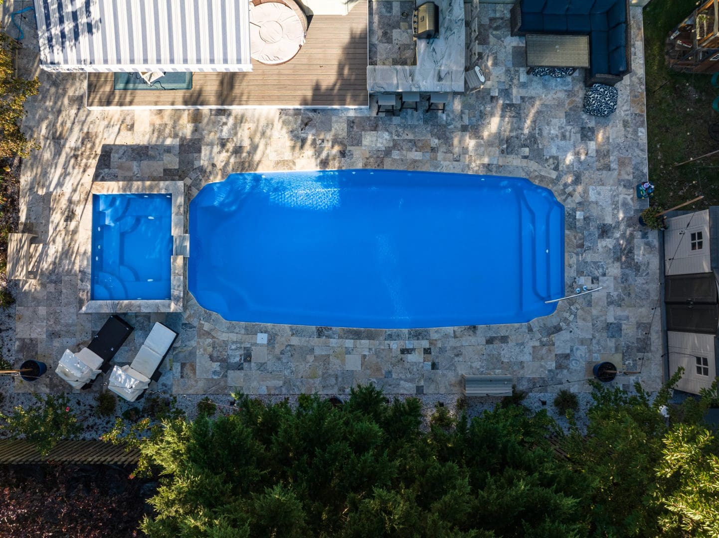 15x34-fiberglass-pool-maui-fiberglass-pool-install-2 - MGK Pools Inc Maui fiberglass pool by Glimmerglass - real installation photo, installed complete by MGK Pools