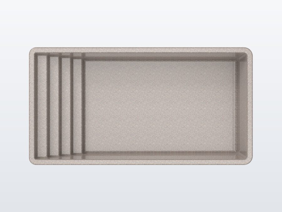 Tyrex Plunge 8'x16' fiberglass pool in Coastal Bronze - Overhead
