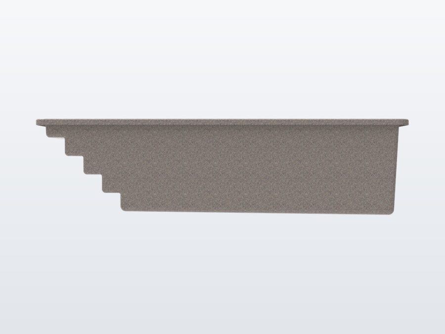 Tyrex Plunge 8'x16' fiberglass pool in Coastal Bronze - Side profile