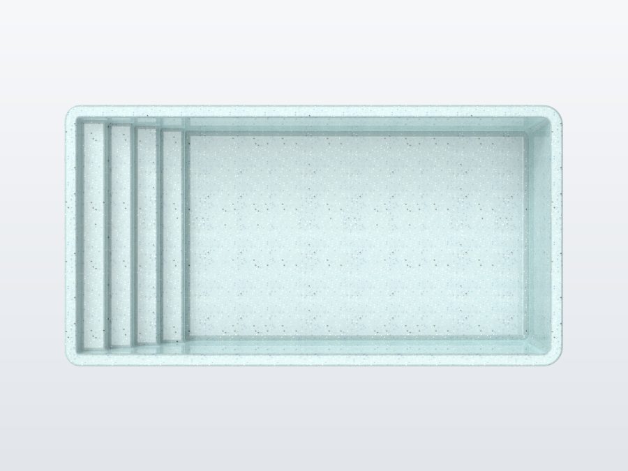 Tyrex Plunge 8'x16' fiberglass pool in Glacier Blue - Overhead