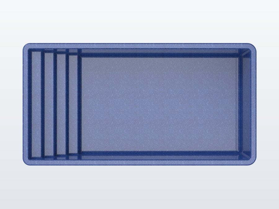 Tyrex Plunge 8'x16' fiberglass pool in Ocean Blue - Overhead