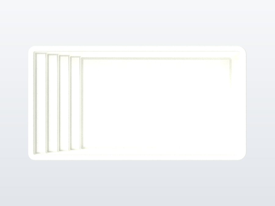 Tyrex Plunge 8'x16' fiberglass pool in Snow White - Overhead