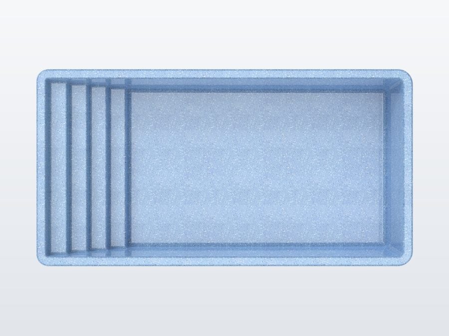 Tyrex Plunge 8'x16' fiberglass pool in Steel Grey - Overhead