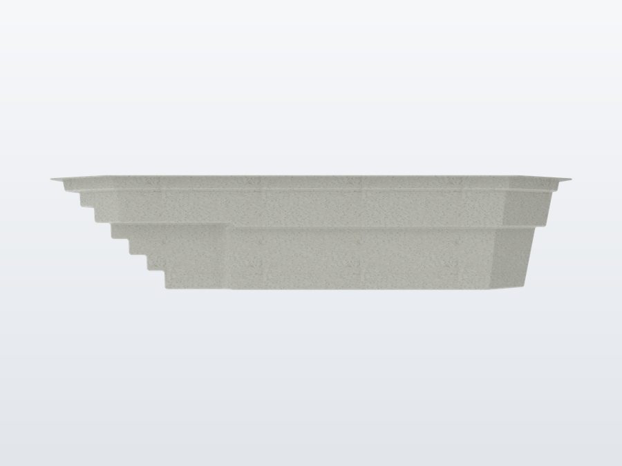 Sunfish 8'x20' fiberglass pool in Arctic White - Side profile