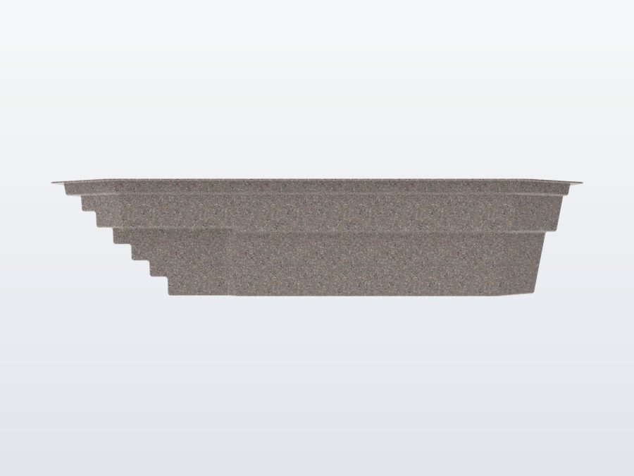 Sunfish 8'x20' fiberglass pool in Coastal Bronze - Side profile