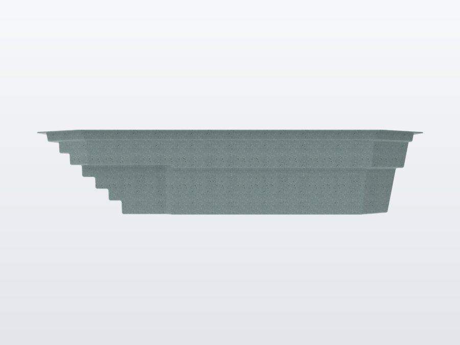 Sunfish 8'x20' fiberglass pool in Glacier Blue - Side profile