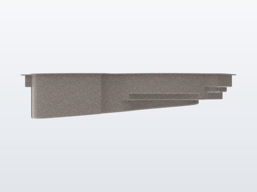 Cancun 12'x25' fiberglass pool in Coastal Bronze - Side profile