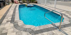 Gardner fiberglass pool by MGK Pools - real installation photo, installed complete by MGK Pools
