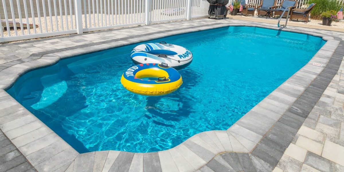 Gardner fiberglass pool by MGK Pools - real installation photo, installed complete by MGK Pools