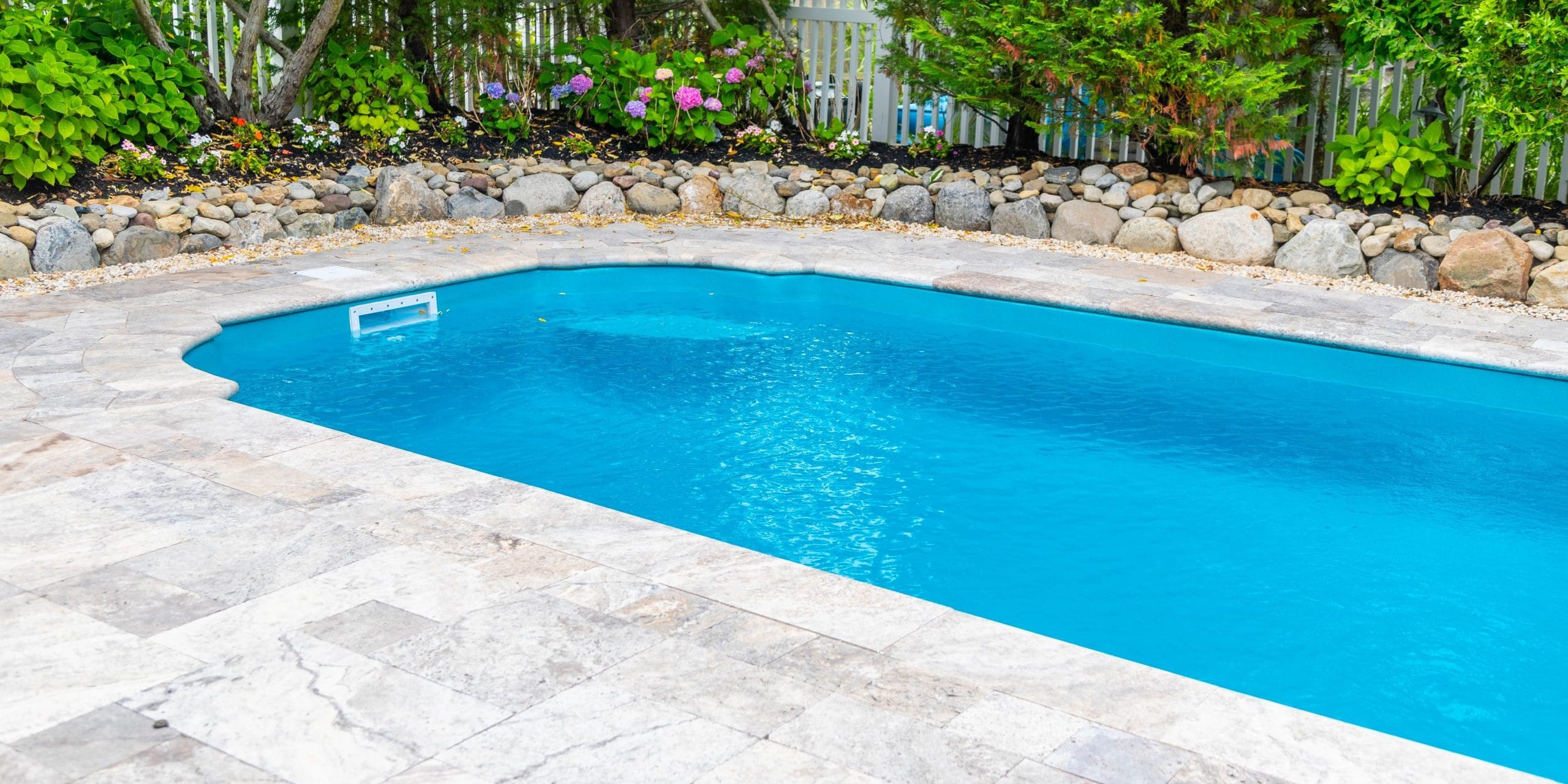 Gardner fiberglass pool by MGK Pools - real installation photo, installed complete by MGK Pools