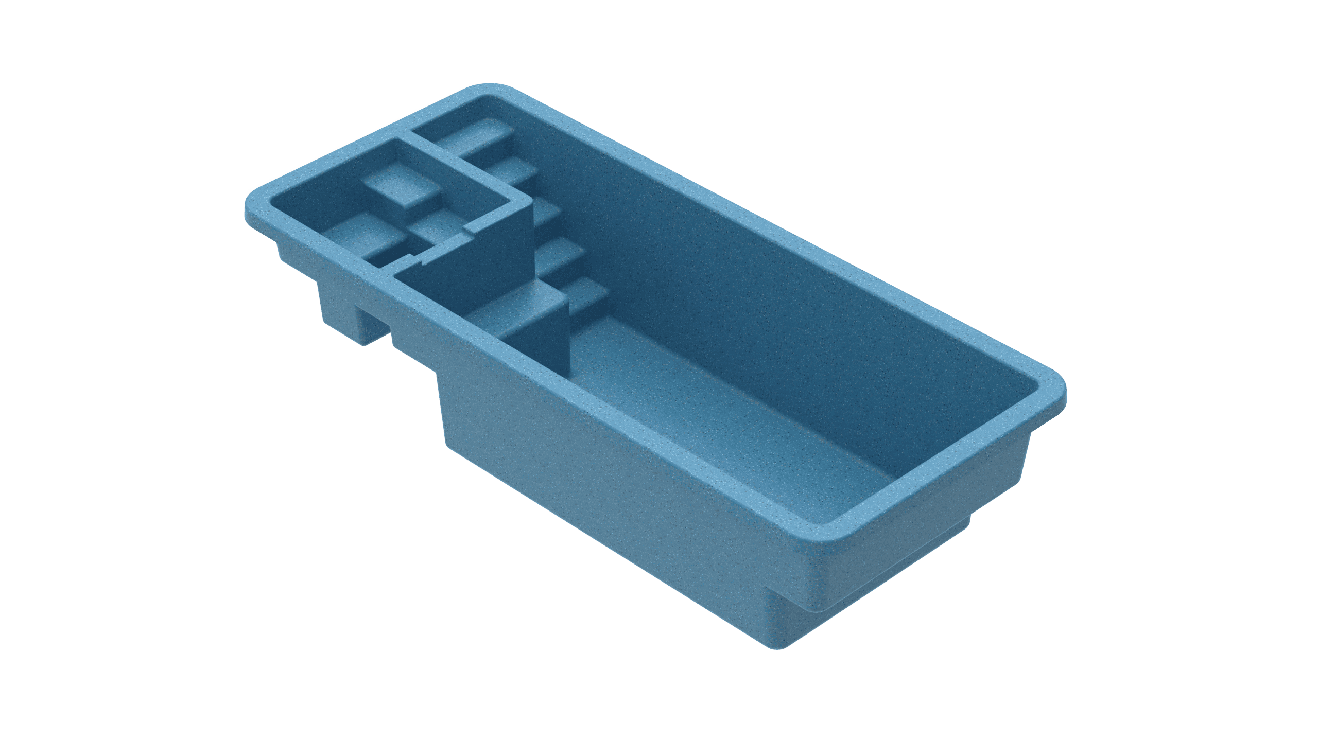 small-fiberglass-pool-with-spa-mini-extreme-render - MGK Pools Inc Mini Extreme fiberglass pool by Glimmerglass - 8'2"x20'