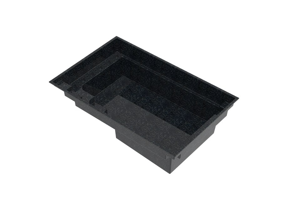 Andover Plunge 10'x16' fiberglass pool in Volcanic Black - 3/4 view