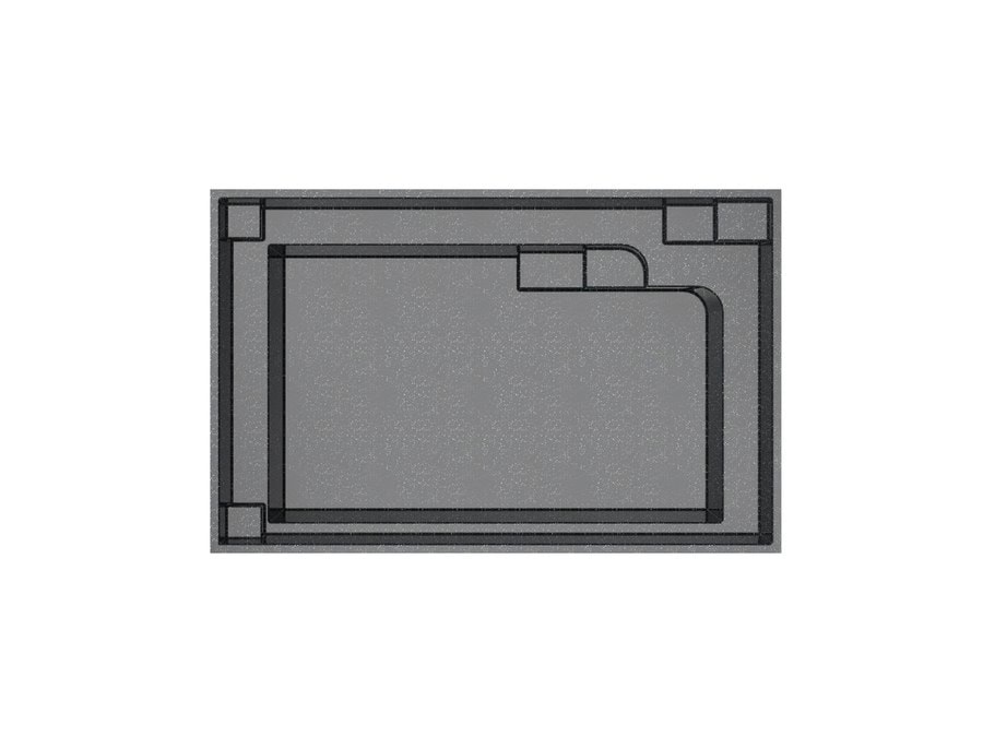 Andover Plunge 10'x16' fiberglass pool in Volcanic Black - Overhead