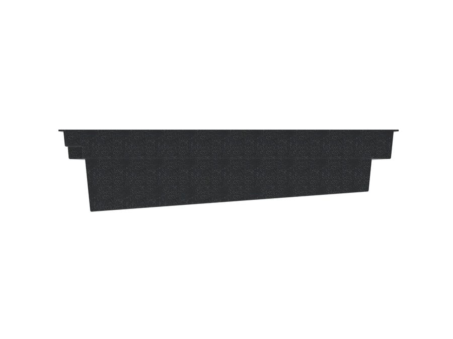 Rindge 10'6"x20' fiberglass pool in Volcanic Black - Side profile