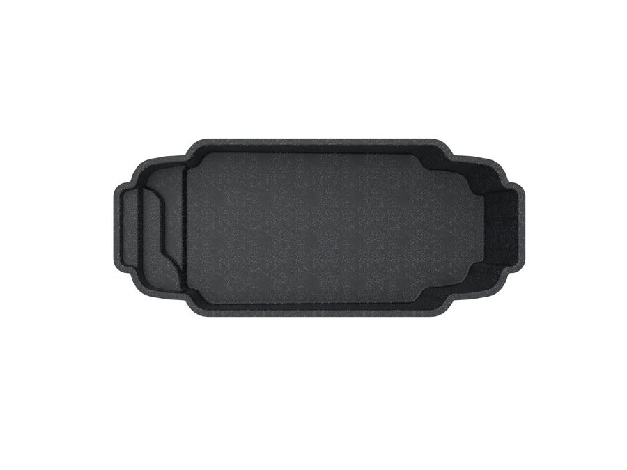 Quabbin 10'4"x23'10" fiberglass pool in Volcanic Black - Overhead