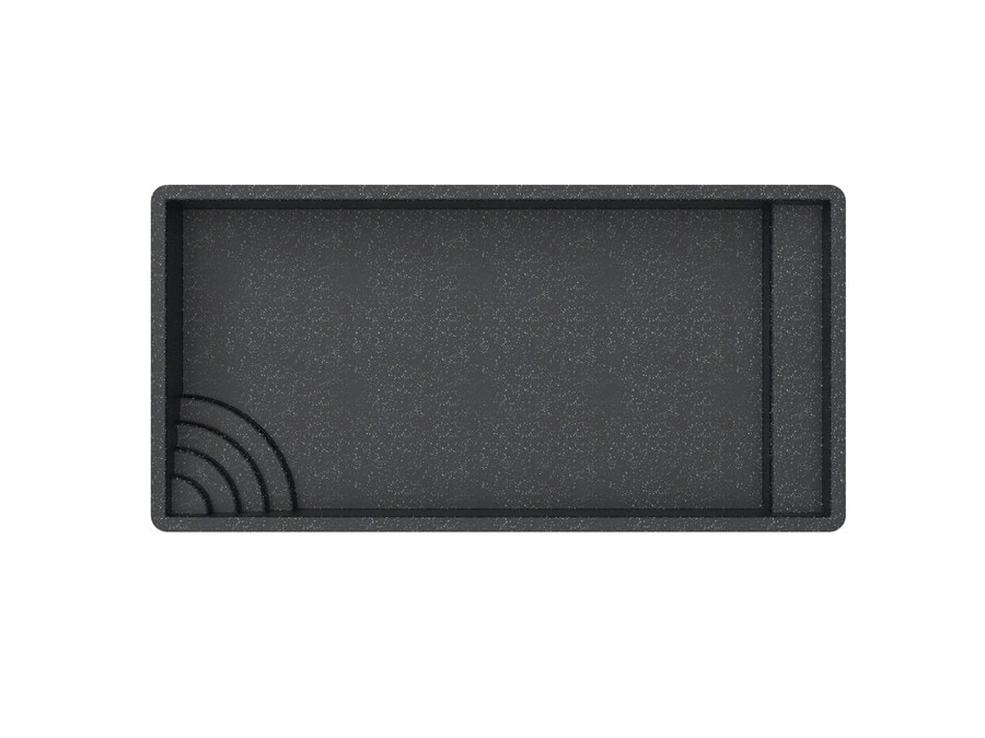 Haverhill 11'8"x23'10" fiberglass pool in Volcanic Black - Overhead