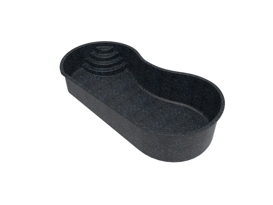 Walden 12'x24' fiberglass pool in Volcanic Black - 3/4 view