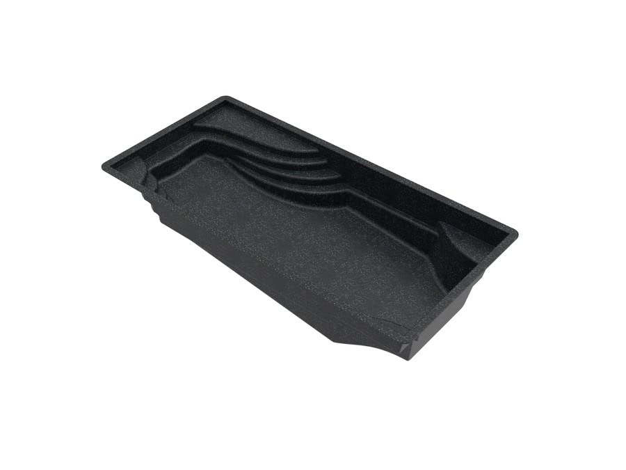 Silver Lake 12'x25'8" fiberglass pool in Volcanic Black - 3/4 view