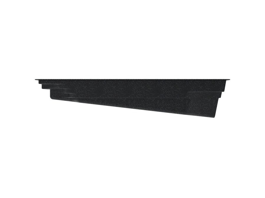 Silver Lake 12'x25'8" fiberglass pool in Volcanic Black - Side profile