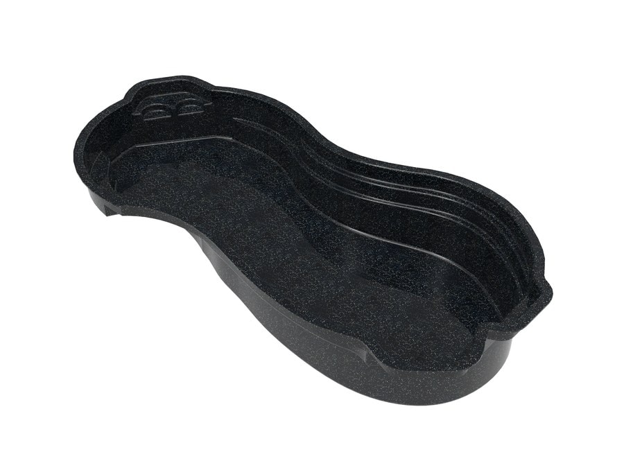 Victoria 13'x31' fiberglass pool in Volcanic Black - 3/4 view