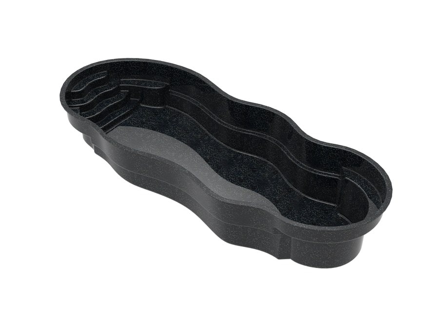 Big 3 13'x33' fiberglass pool in Volcanic Black - 3/4 view
