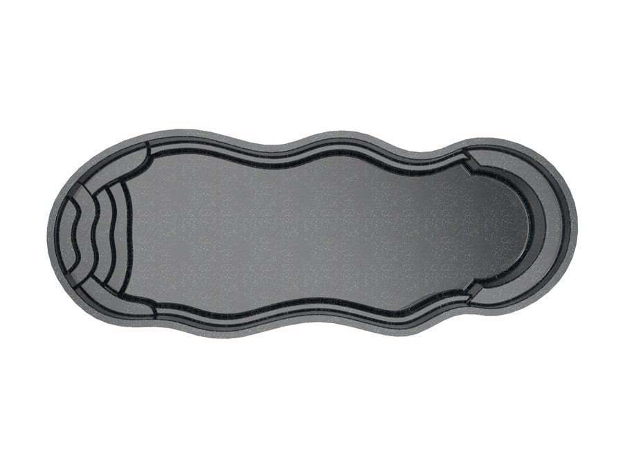 Big 3 13'x33' fiberglass pool in Volcanic Black - Overhead