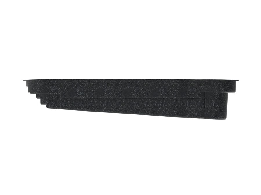 Big 3 13'x33' fiberglass pool in Volcanic Black - Side profile