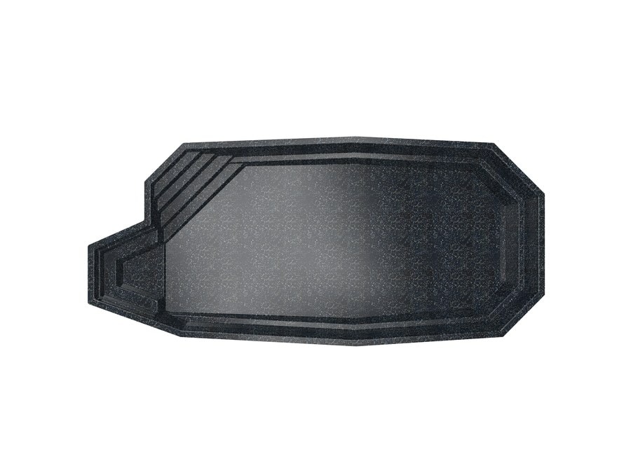 Tewksbury 13'2"x35' fiberglass pool in Volcanic Black - Overhead