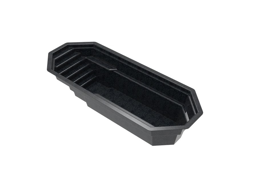 Grecian 8'x20' fiberglass pool in Volcanic Black - 3/4 view