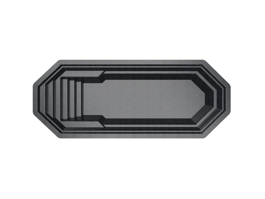 Grecian 8'x20' fiberglass pool in Volcanic Black - Overhead