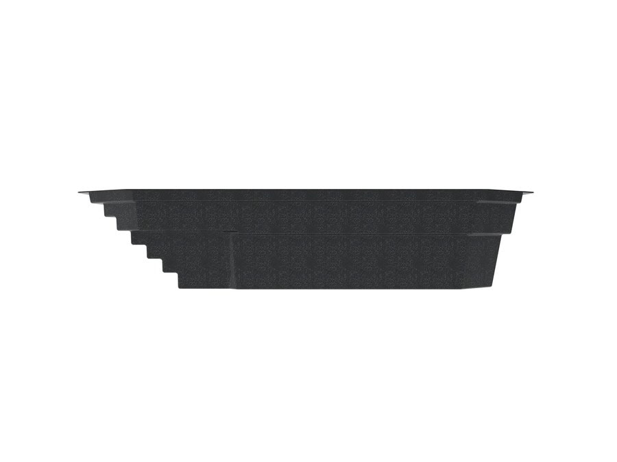 Grecian 8'x20' fiberglass pool in Volcanic Black - Side profile