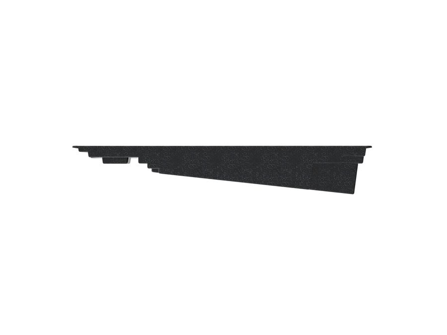 Dracut 15'6"x40' fiberglass pool in Volcanic Black - Side profile