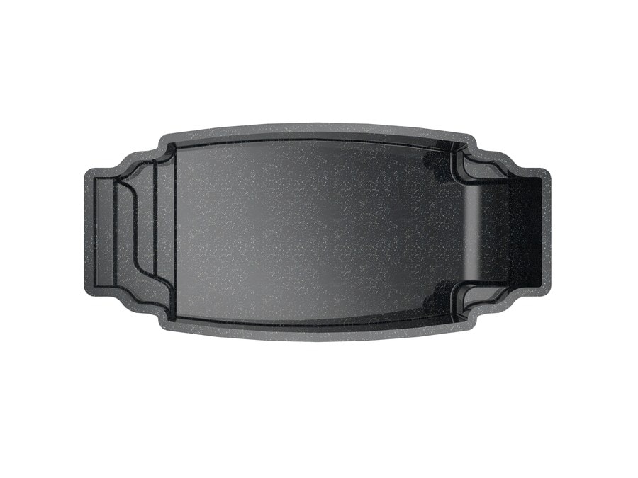 Gardner 13'x29' fiberglass pool in Volcanic Black - Overhead