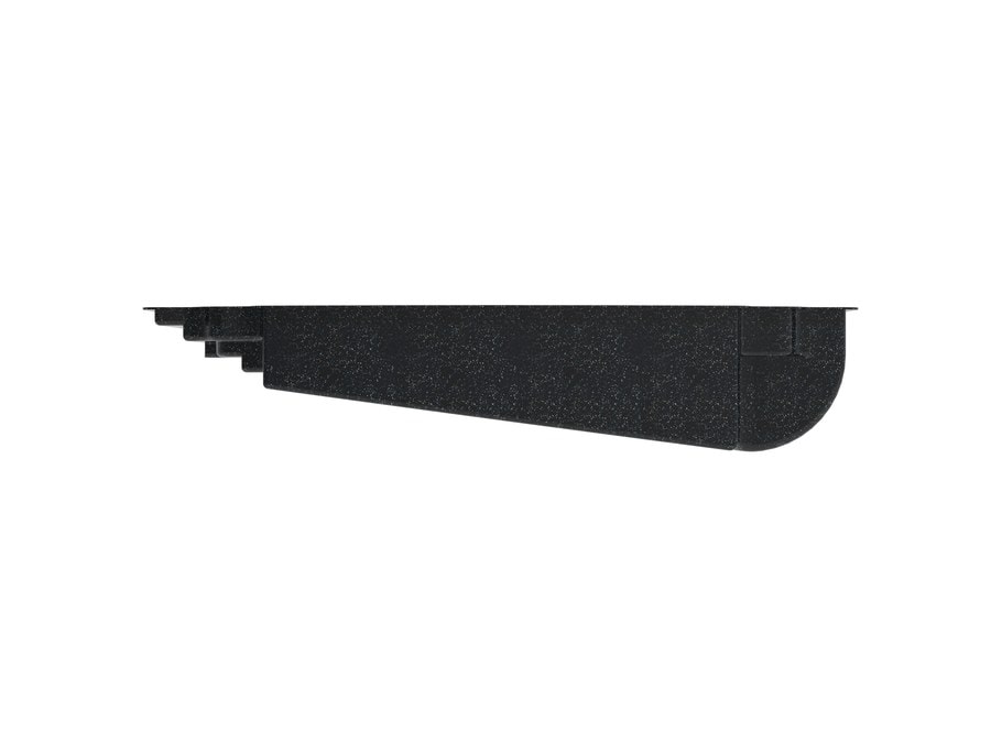 Gardner 13'x29' fiberglass pool in Volcanic Black - Side profile
